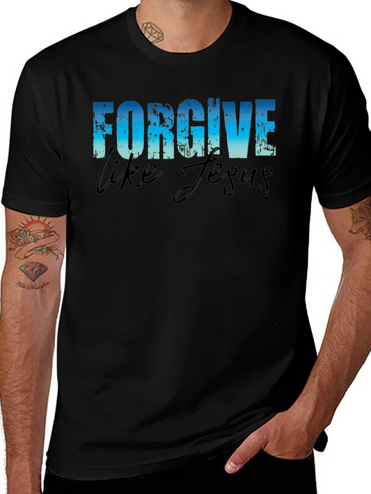 Forgive Like Jesus Black Graphic T-Shirt