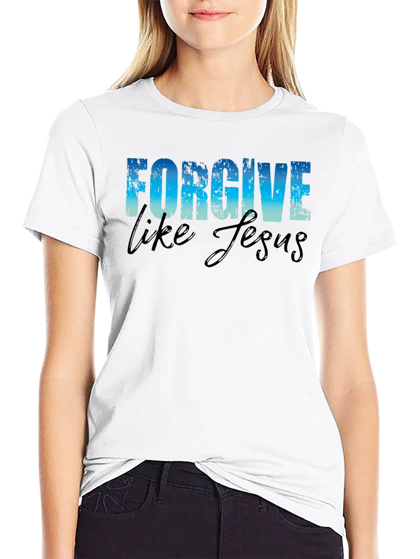 Forgive Like Jesus Black Graphic T-Shirt