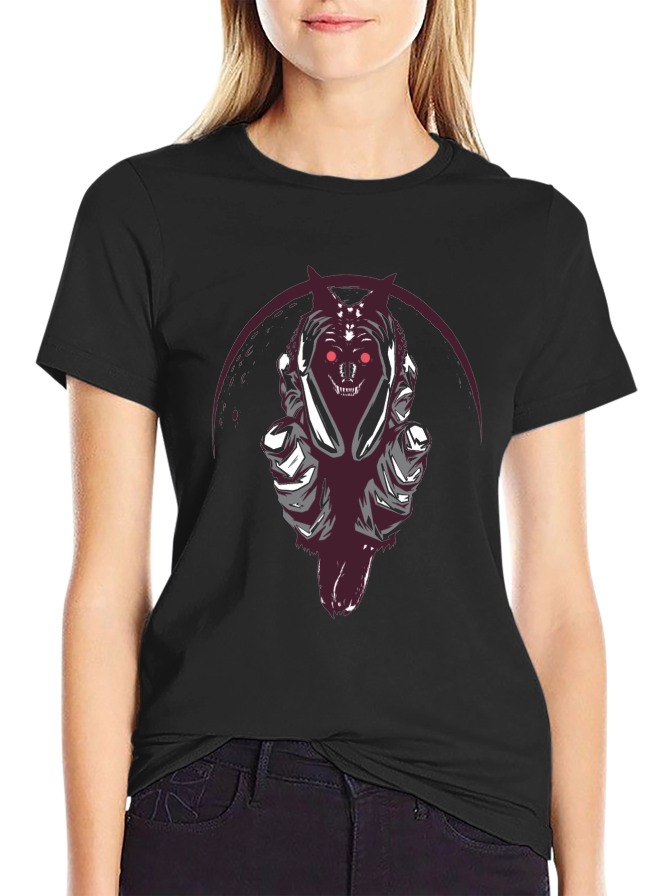 Grim Reaper Wolf Graphic Tee - Dark Style Shirt
