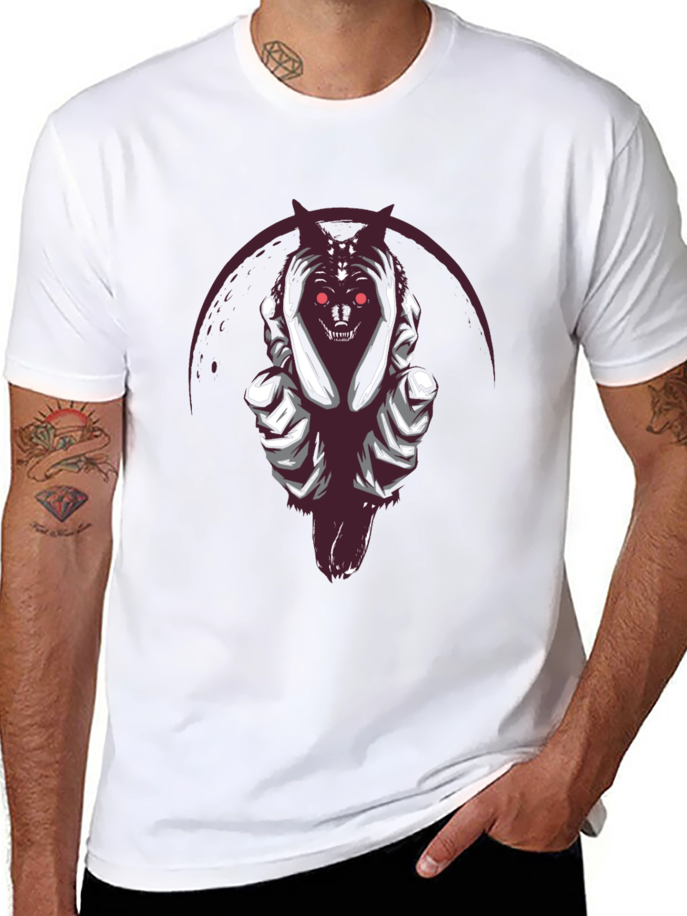 Grim Reaper Wolf Graphic Tee - Dark Style Shirt