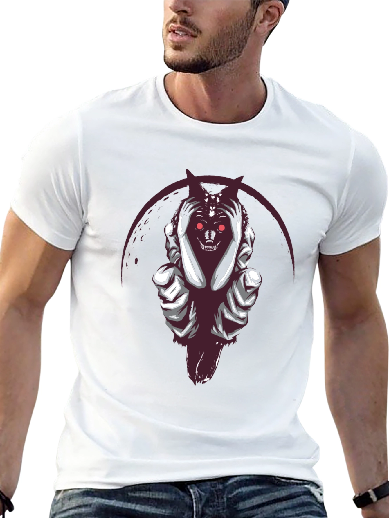 Grim Reaper Wolf Graphic Tee - Dark Style Shirt