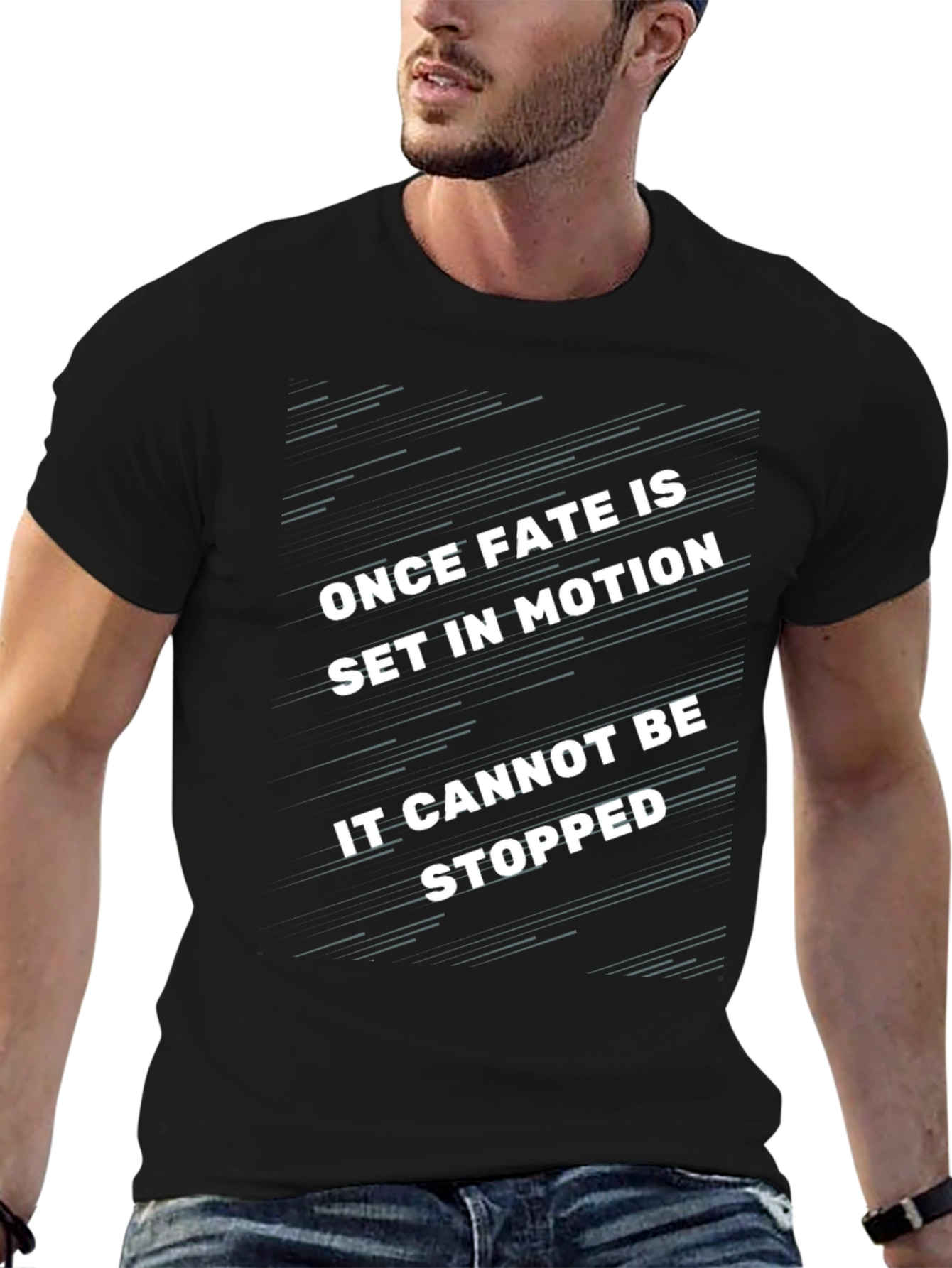 Fate in Motion Black Graphic Tee