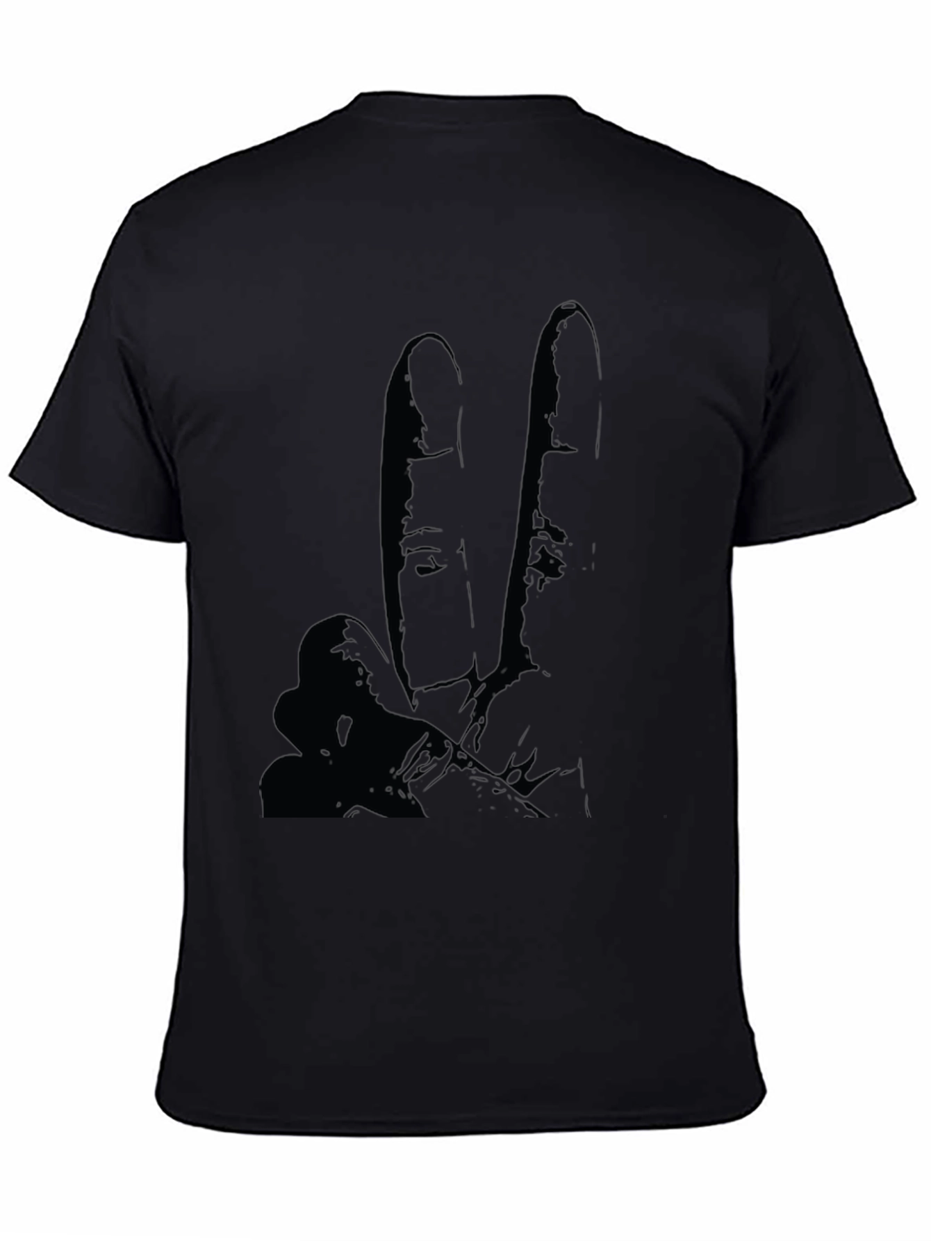 Peace Sign Graphic Tee - Black Casual T-Shirt