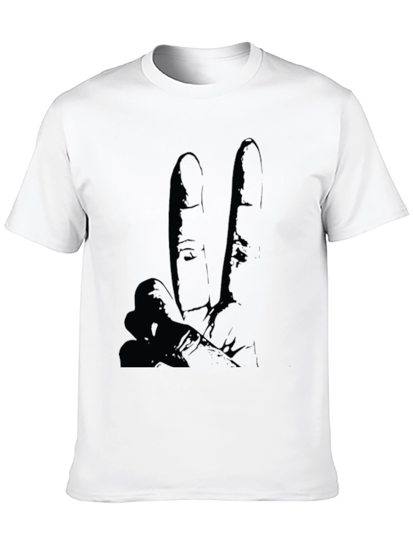 Peace Sign Graphic Tee - Black Casual T-Shirt