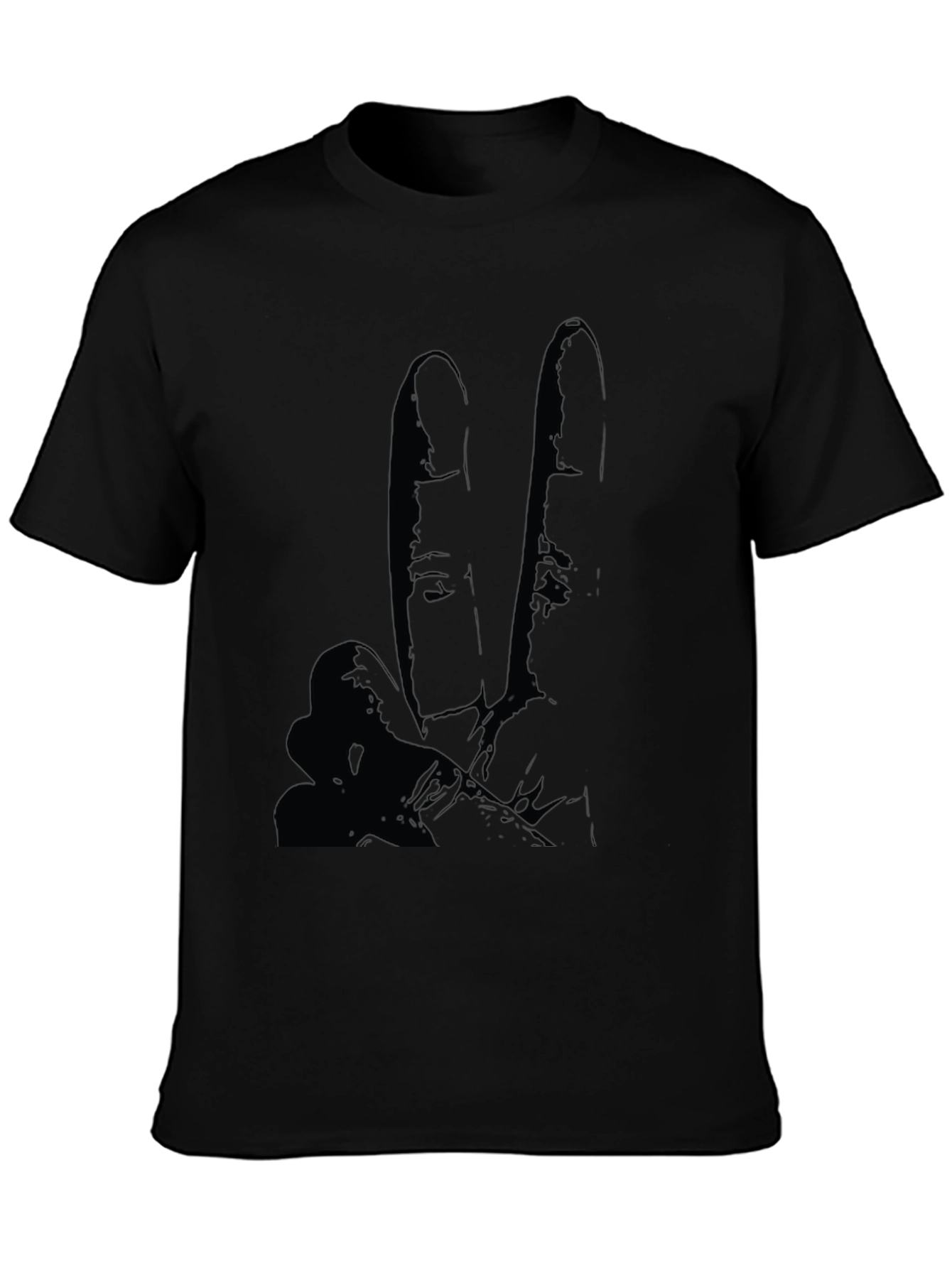 Peace Sign Graphic Tee - Black Casual T-Shirt