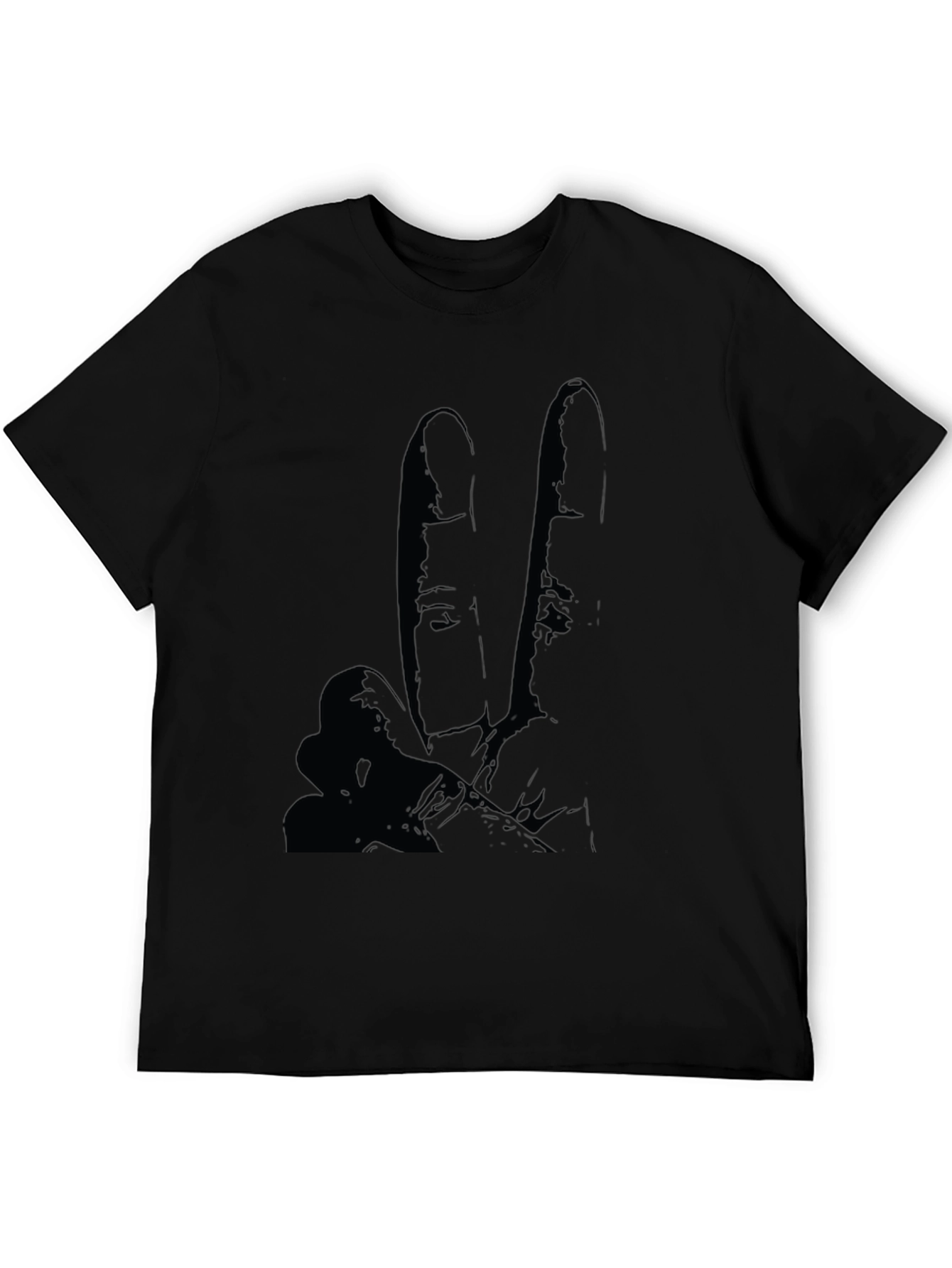 Peace Sign Graphic Tee - Black Casual T-Shirt