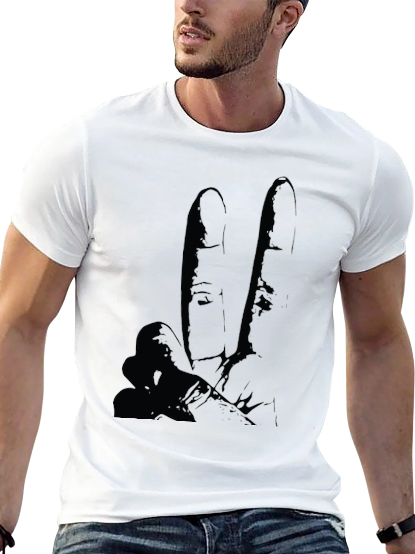 Peace Sign Graphic Tee - Black Casual T-Shirt