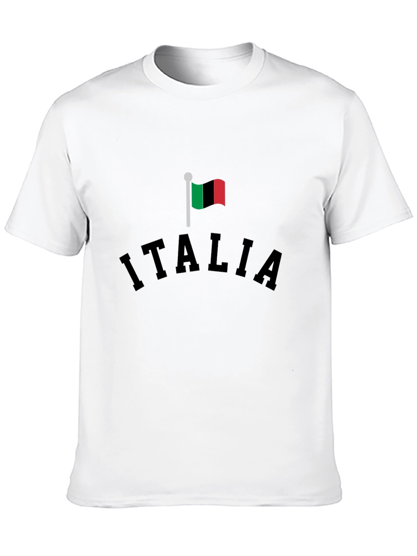 Italia Flag Graphic Black T-Shirt