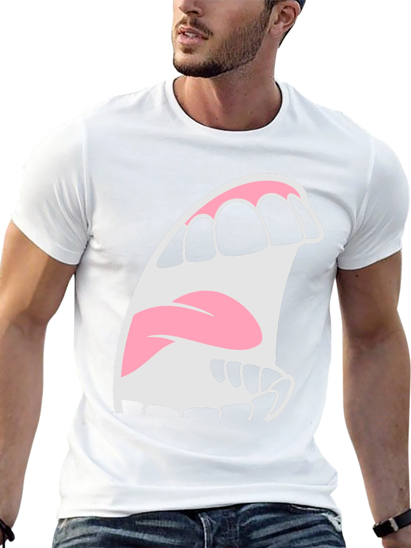Cartoon Mouth T-Shirt - Expressive Graphic Tee