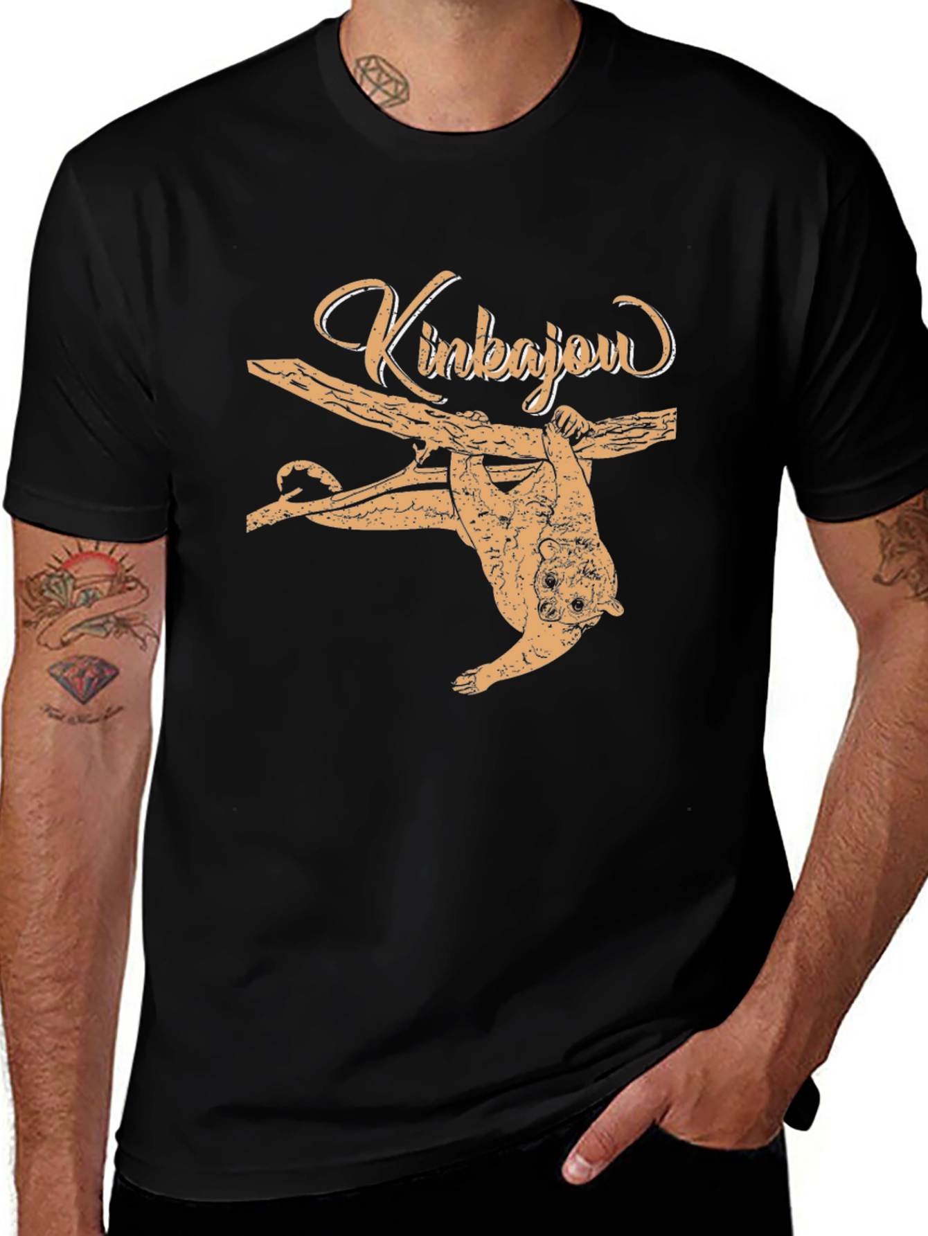 Kinkajou Animal Graphic Print Tee - Black