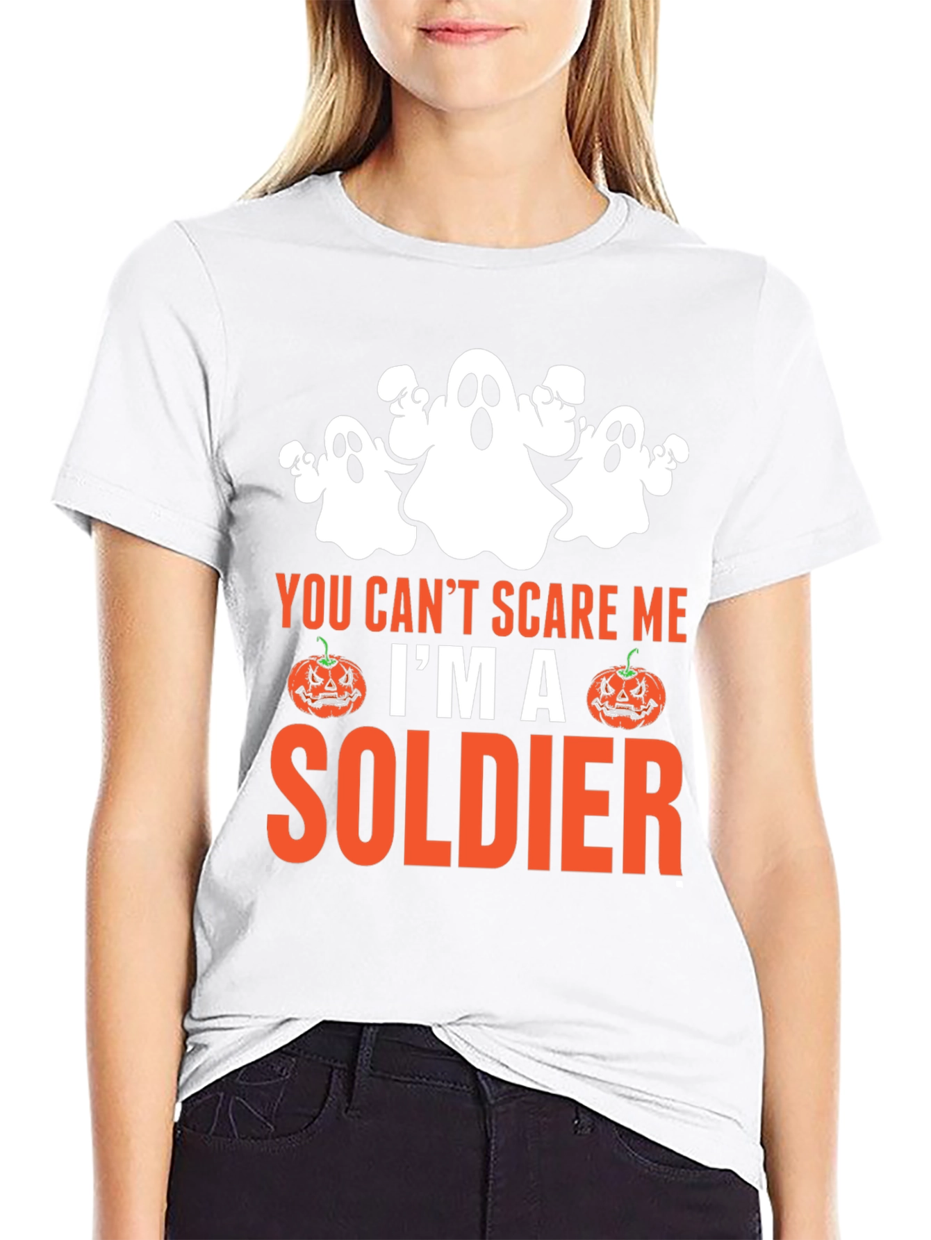 Halloween Soldier T-Shirt - You Cant Scare Me