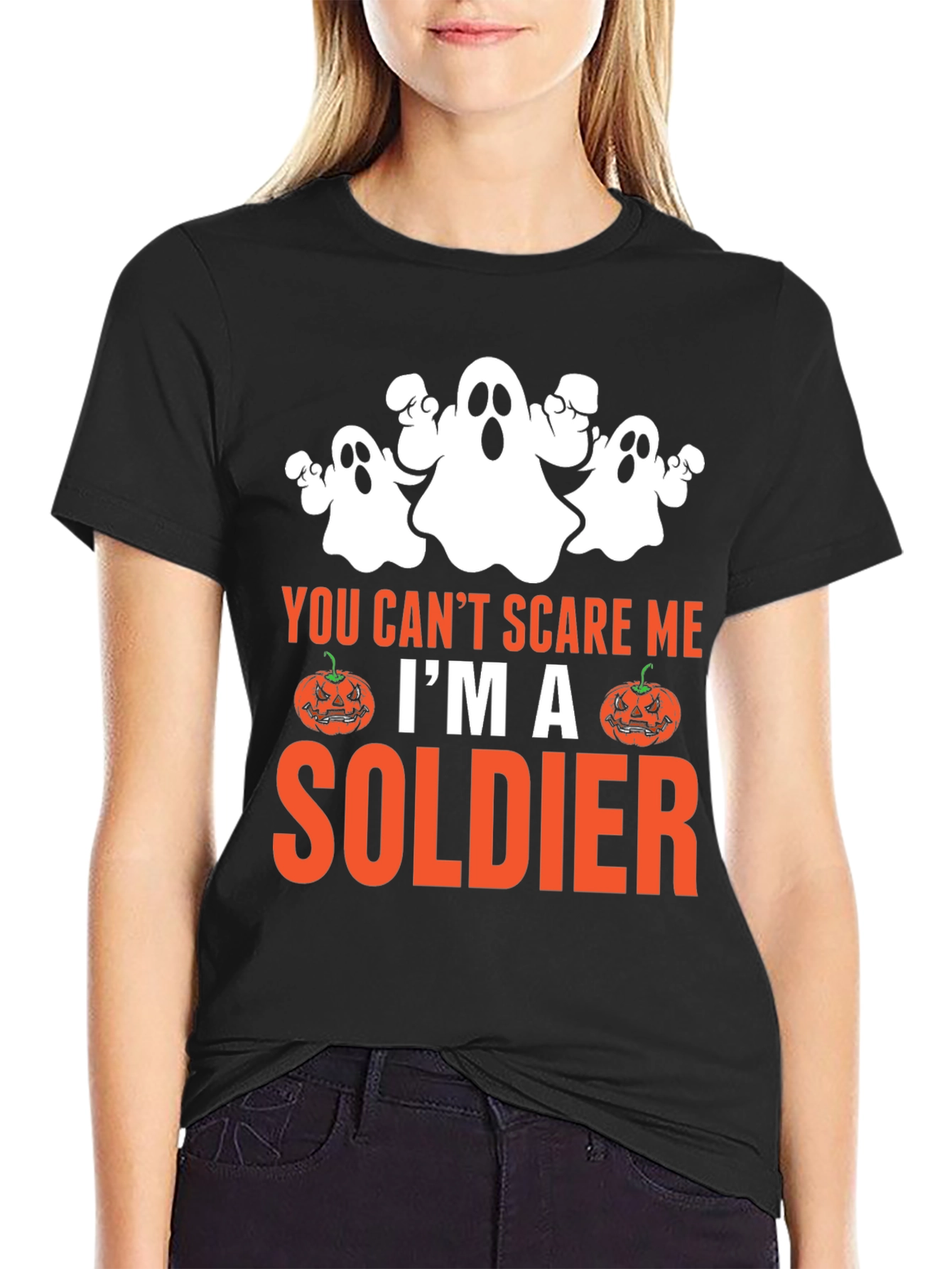 Halloween Soldier T-Shirt - You Cant Scare Me