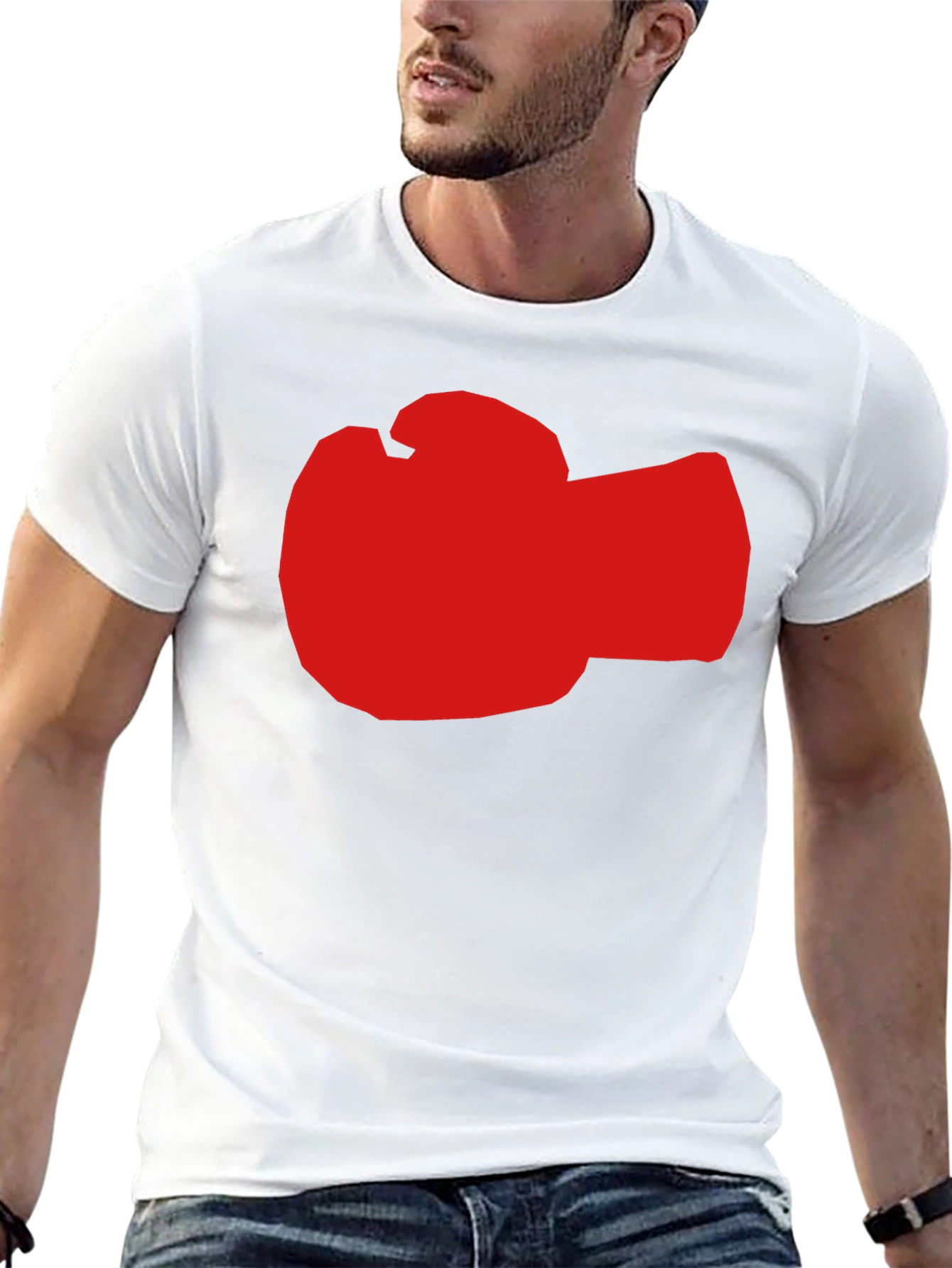 Red Boxing Glove Graphic Black T-Shirt