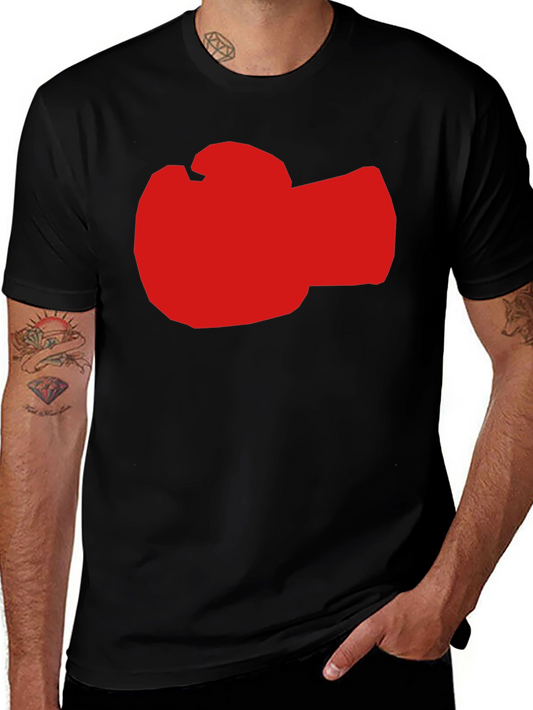 Red Boxing Glove Graphic Black T-Shirt