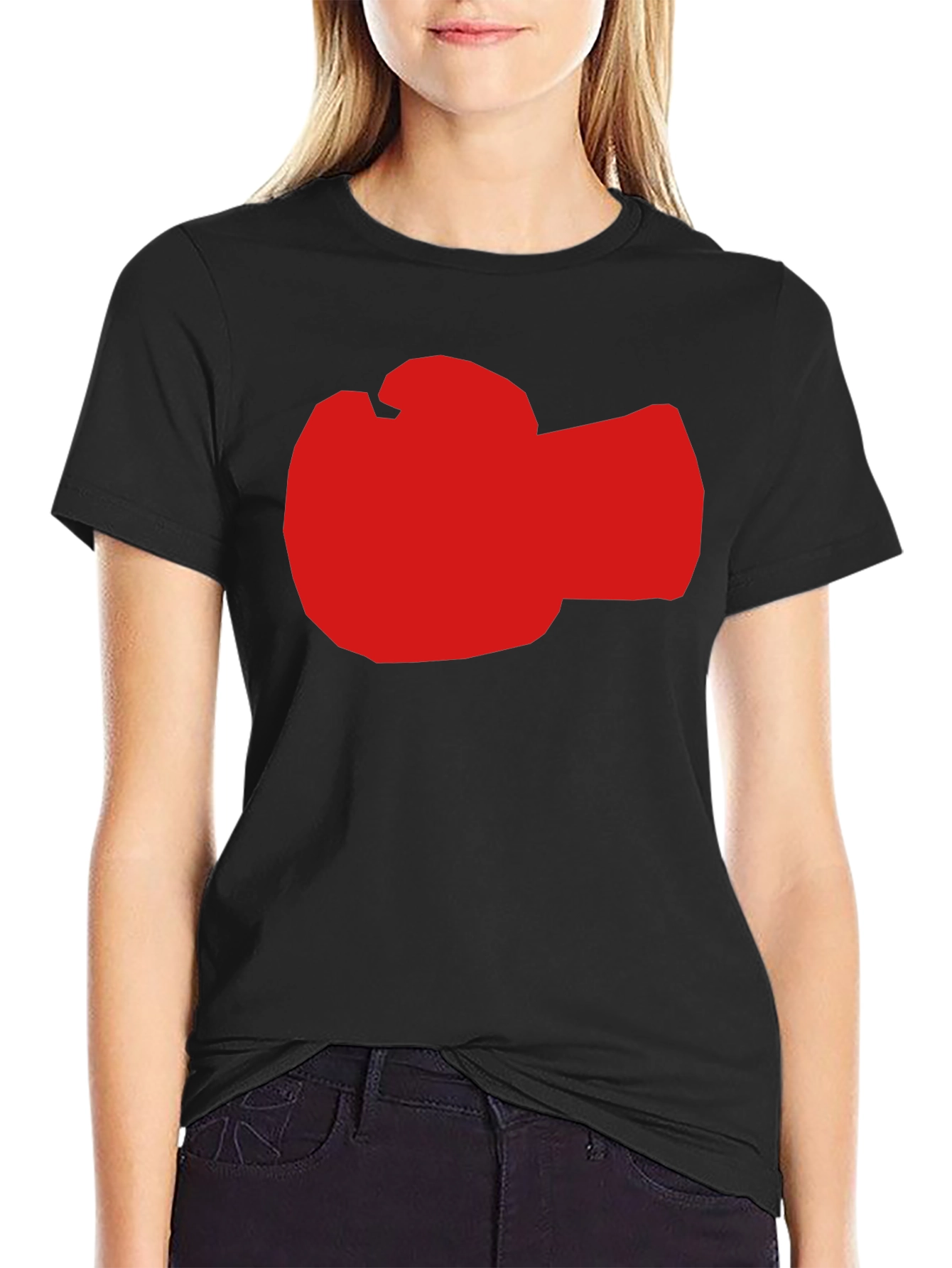 Red Boxing Glove Graphic Black T-Shirt