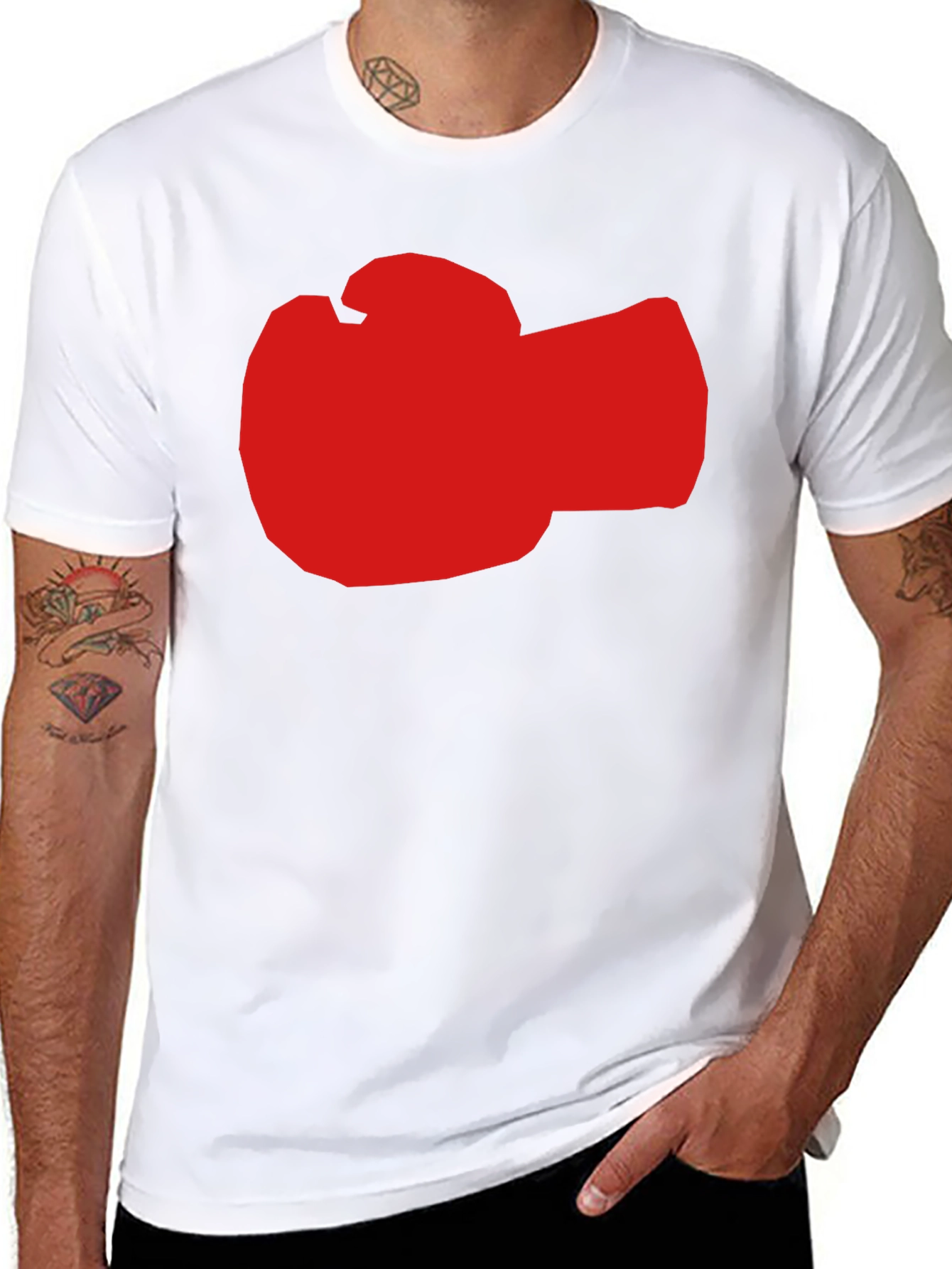 Red Boxing Glove Graphic Black T-Shirt