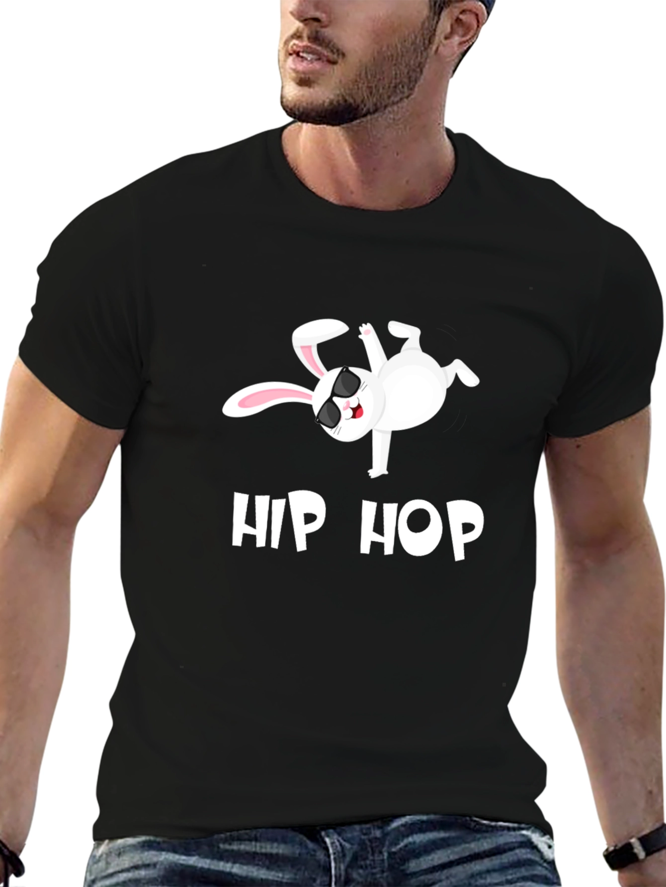 Hip Hop Bunny Graphic T-Shirt