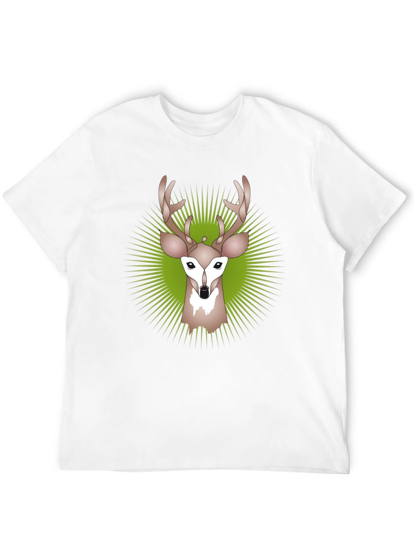 Deer Graphic Tee - Black Crew Neck T-Shirt