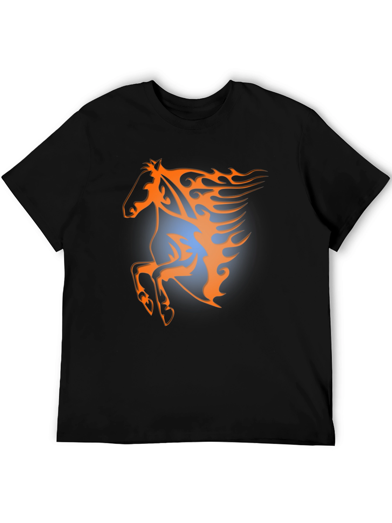 Fiery Horse Graphic Tee - Black