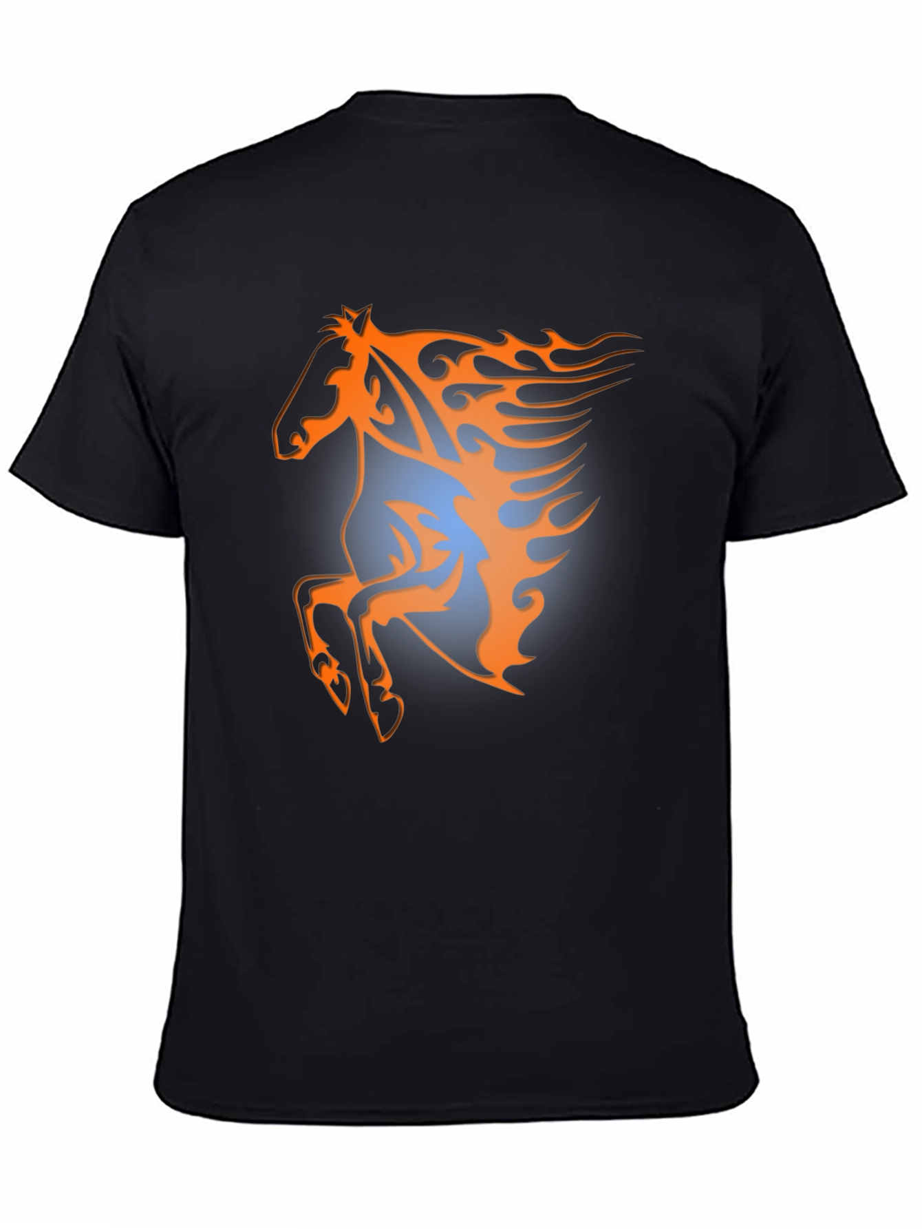 Fiery Horse Graphic Tee - Black