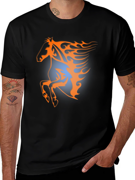 Fiery Horse Graphic Tee - Black