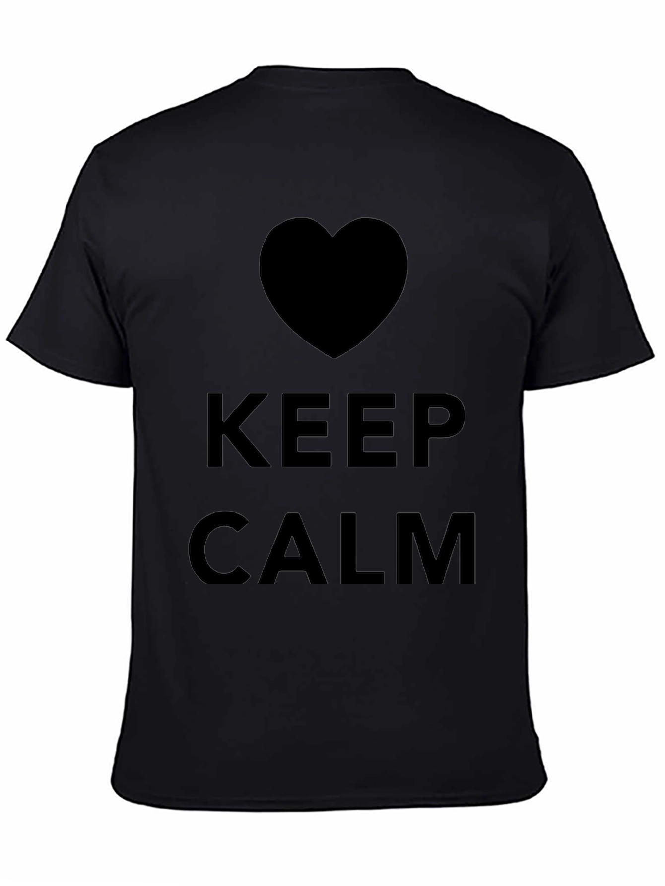Keep Calm Heart Graphic Black T-Shirt