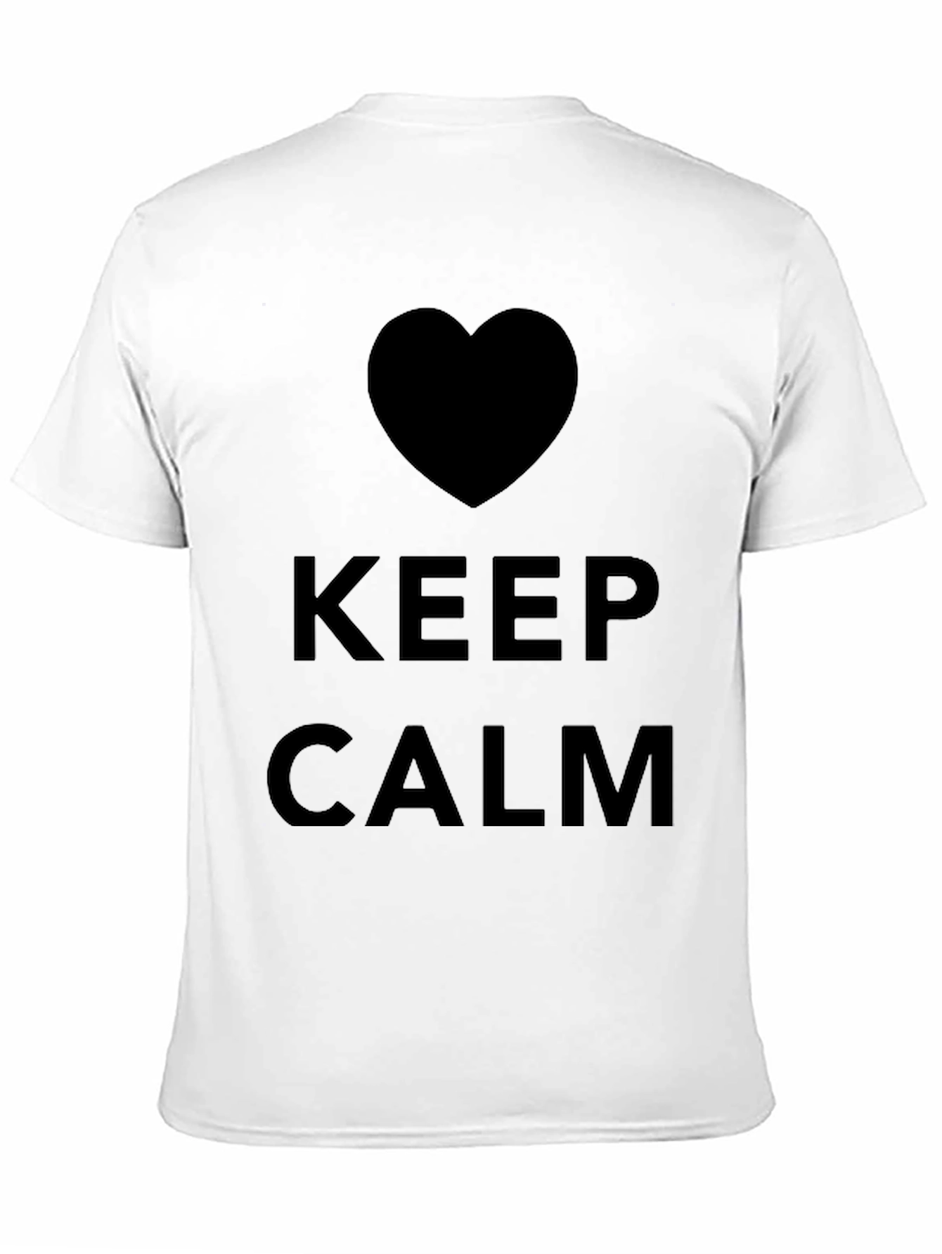 Keep Calm Heart Graphic Black T-Shirt