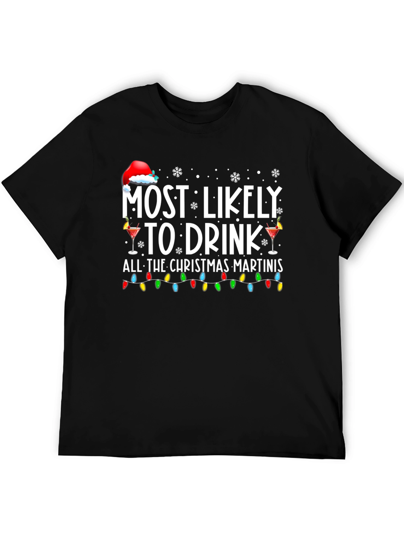 Festive Christmas Martini Drinker T-Shirt