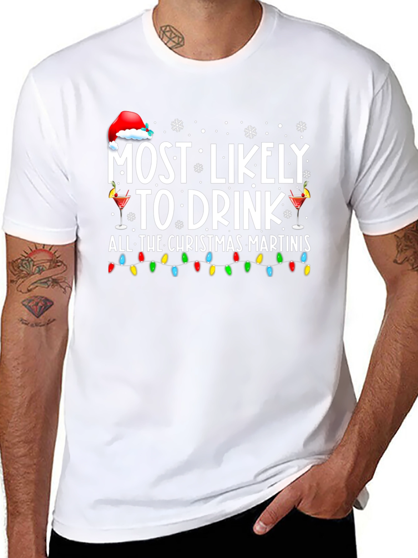 Festive Christmas Martini Drinker T-Shirt