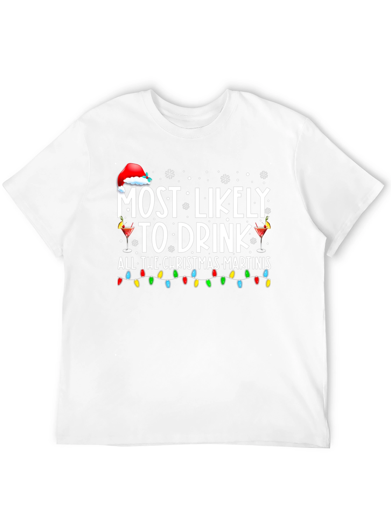 Festive Christmas Martini Drinker T-Shirt