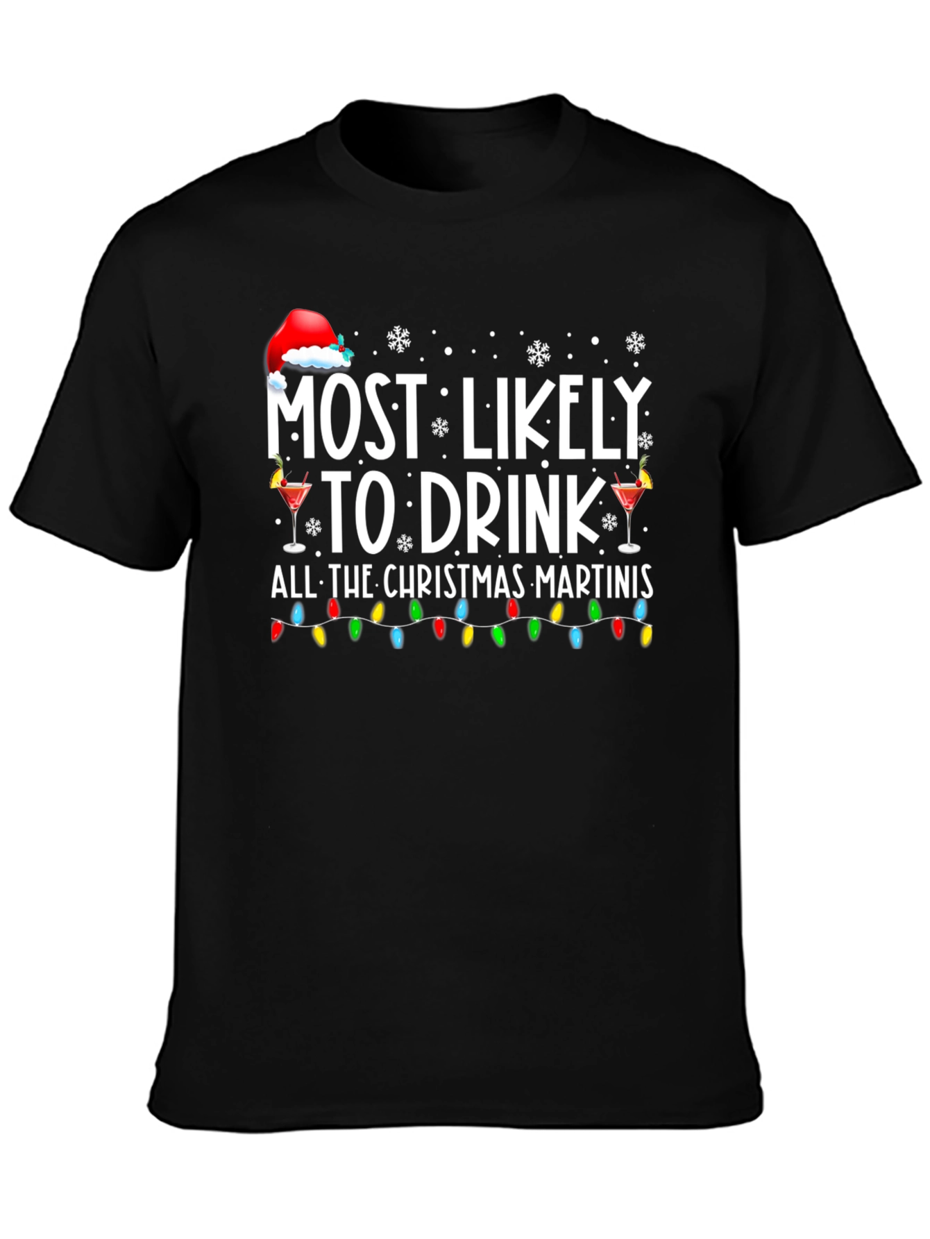 Festive Christmas Martini Drinker T-Shirt