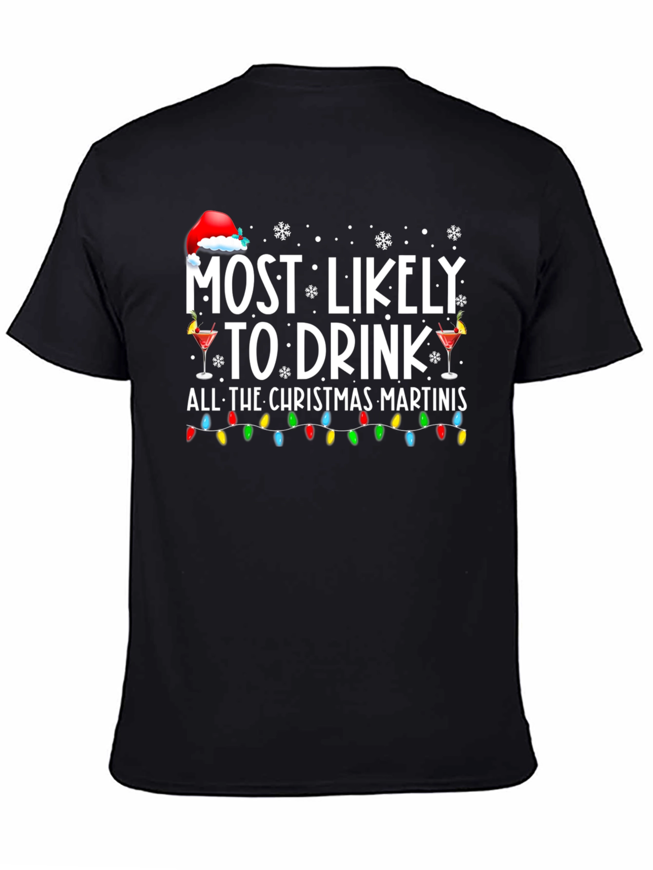 Festive Christmas Martini Drinker T-Shirt
