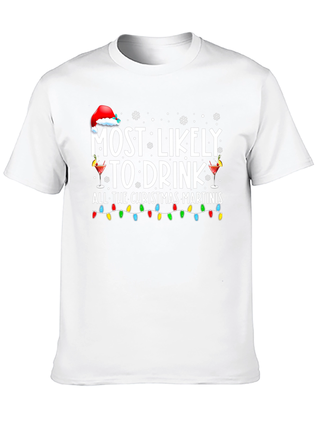 Festive Christmas Martini Drinker T-Shirt