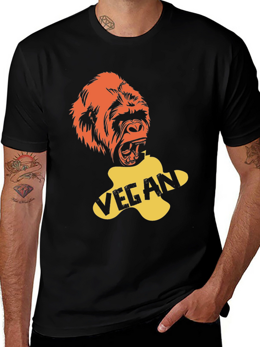 Vegan Gorilla Graphic T-Shirt - Bold & Ethical Style