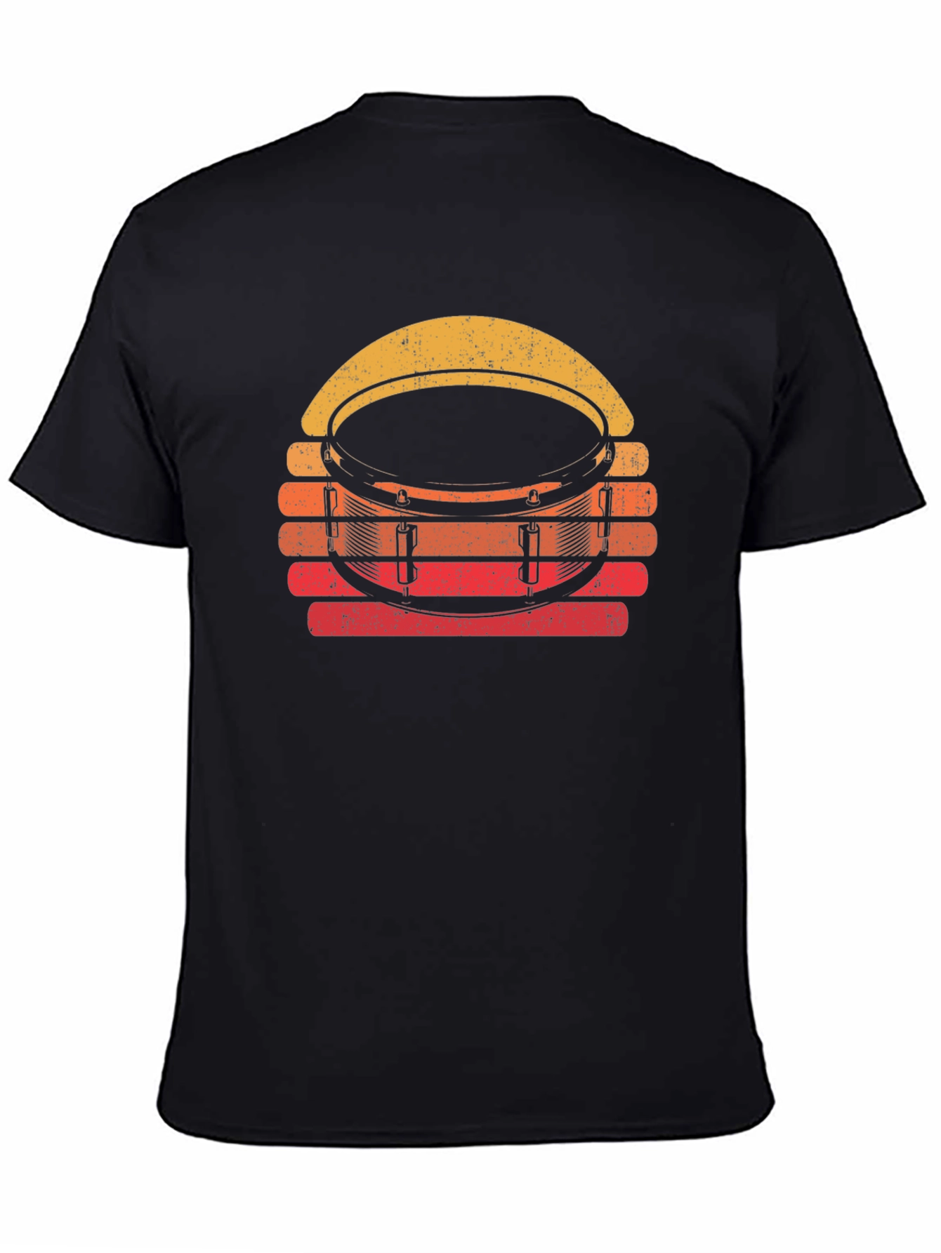 Retro Drum Set Graphic Tee - Black