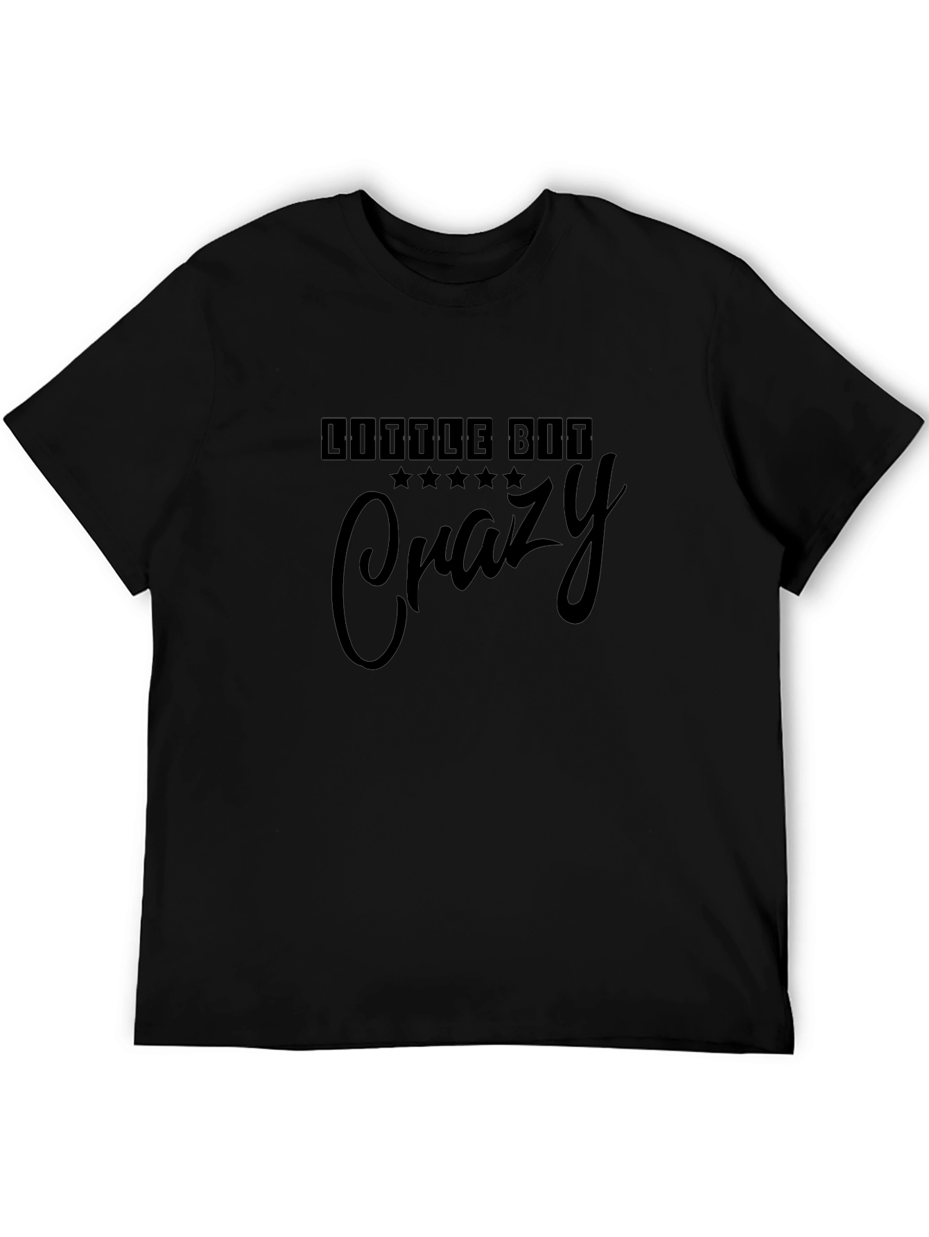 Little Bit Crazy Graphic Tee - Black Cotton Blend