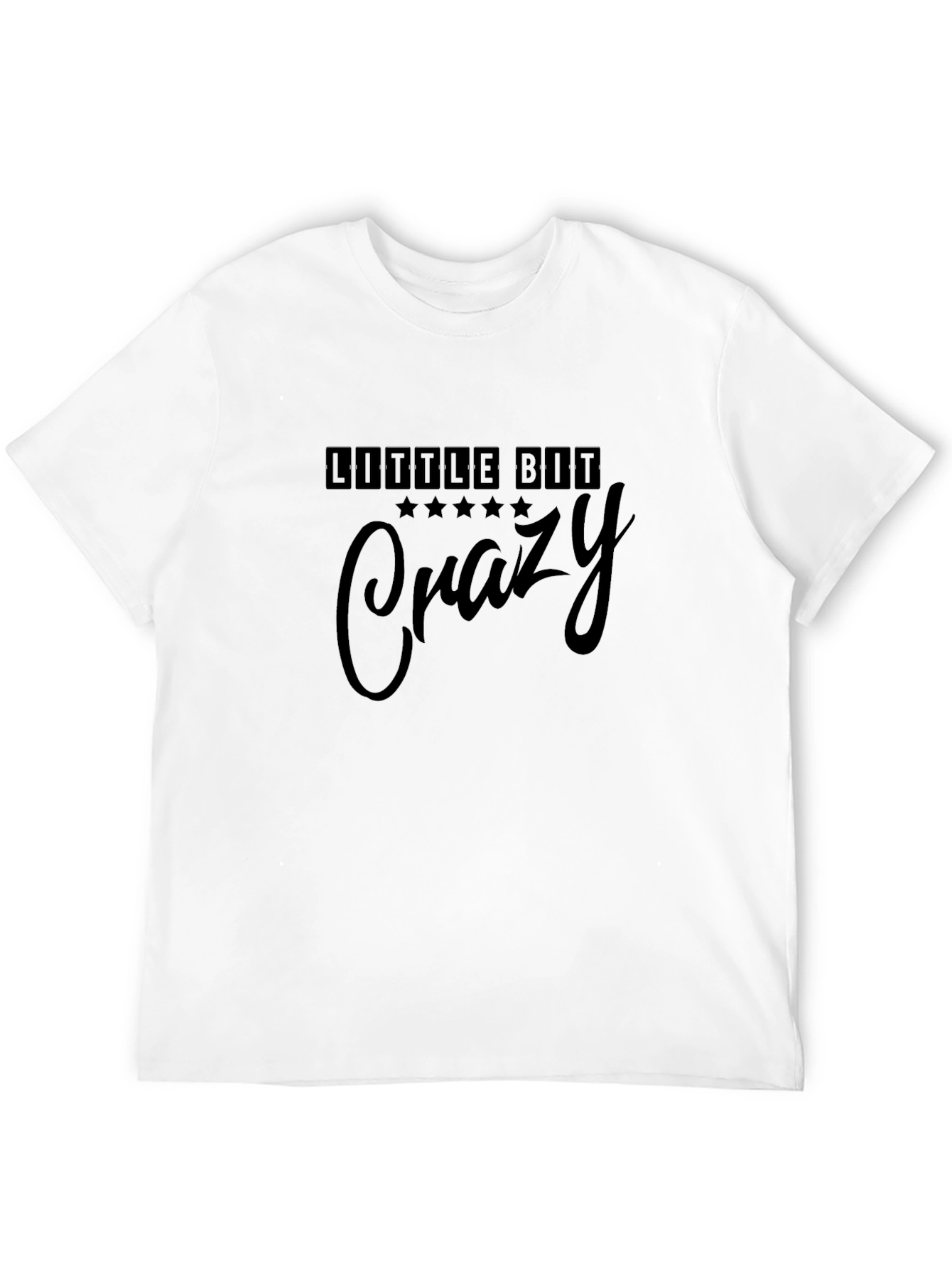 Little Bit Crazy Graphic Tee - Black Cotton Blend