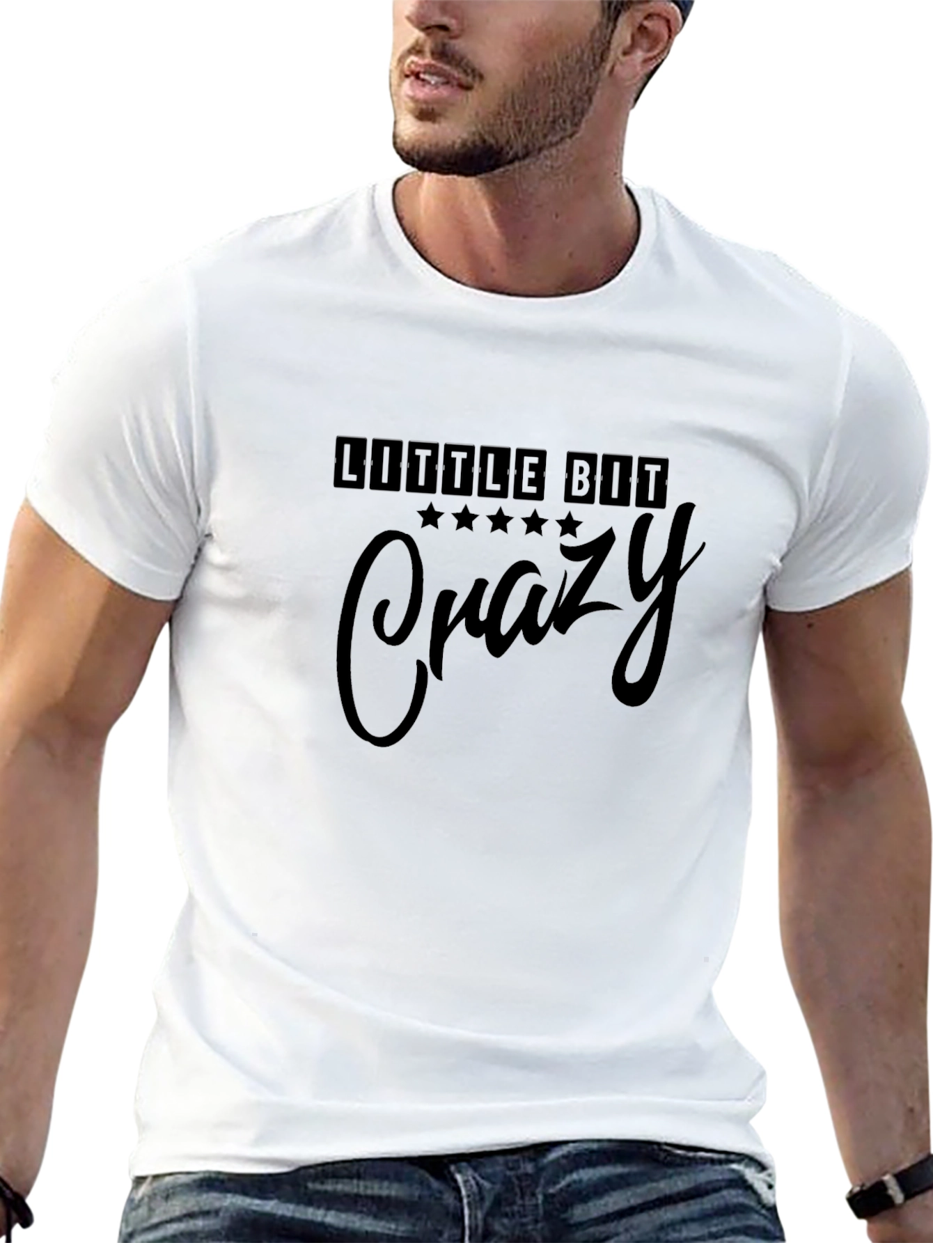 Little Bit Crazy Graphic Tee - Black Cotton Blend