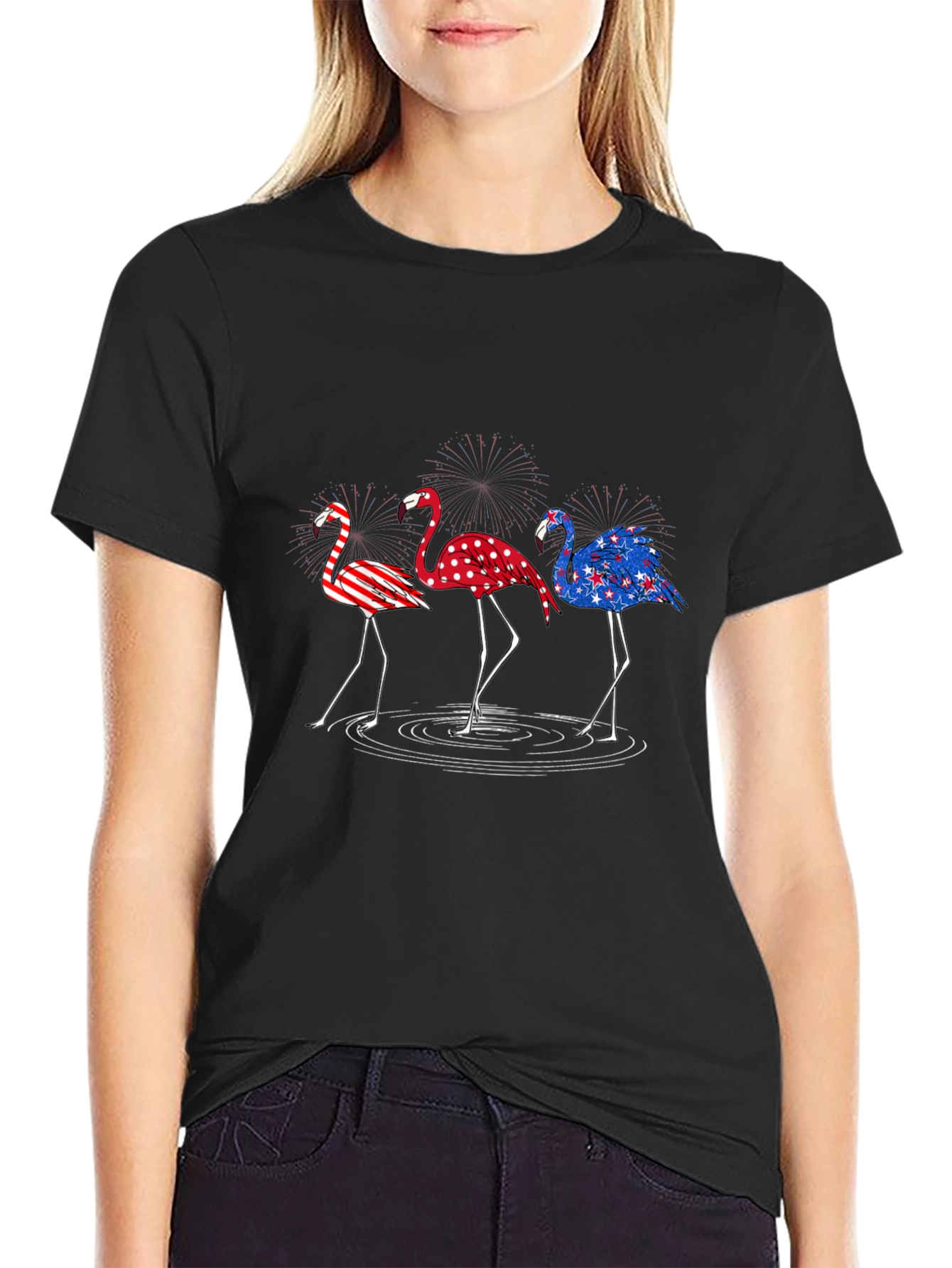 Patriotic Flamingo T-Shirt - USA Pride Tee