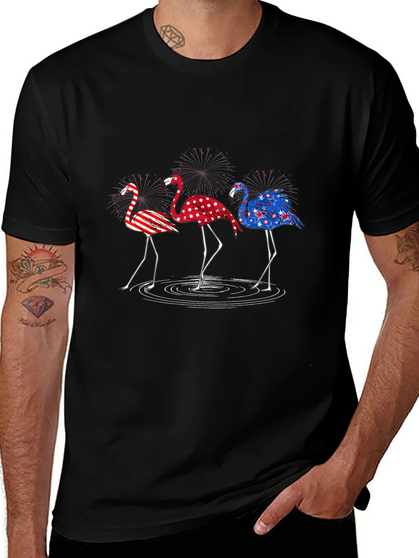 Patriotic Flamingo T-Shirt - USA Pride Tee