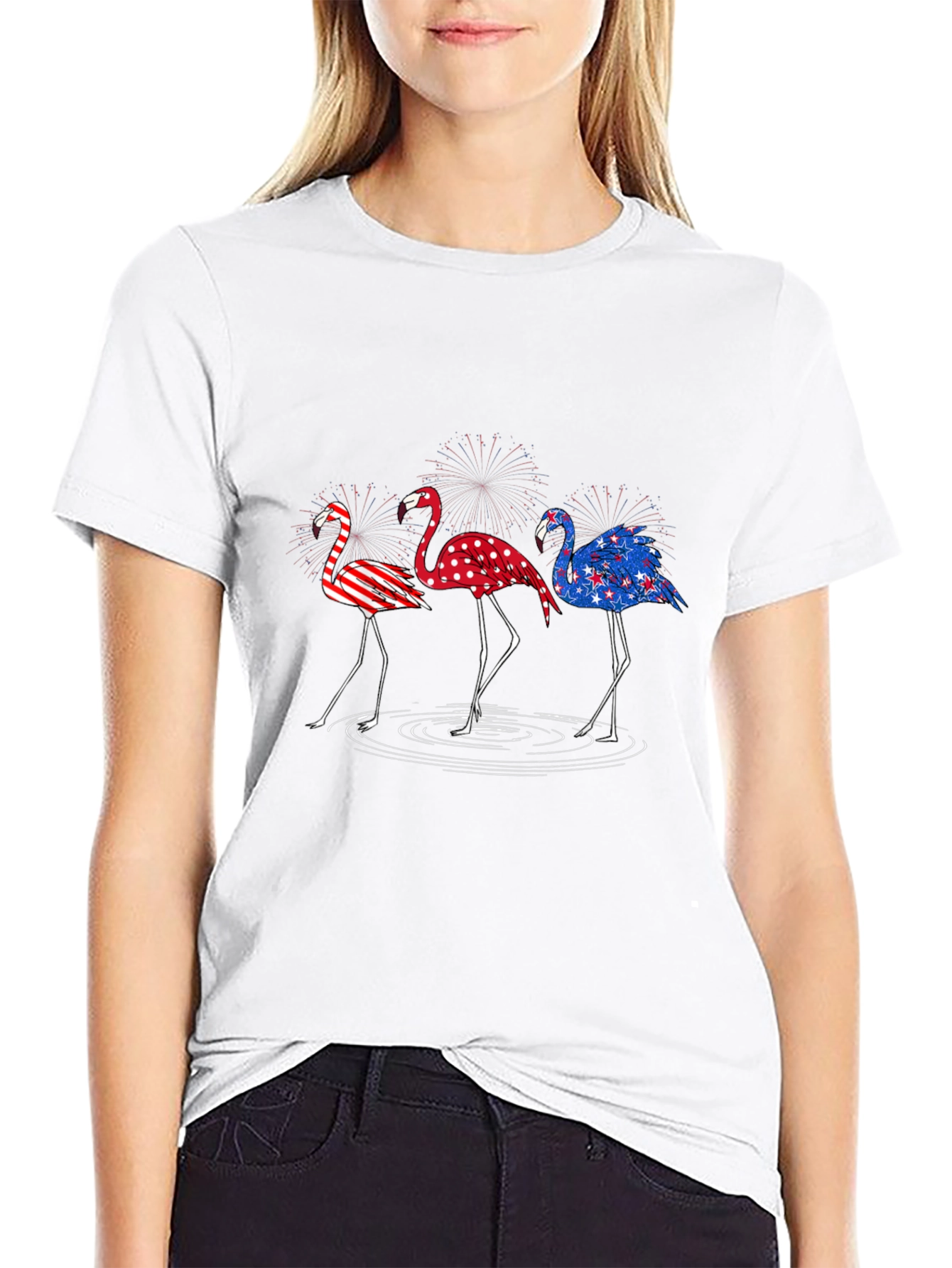 Patriotic Flamingo T-Shirt - USA Pride Tee