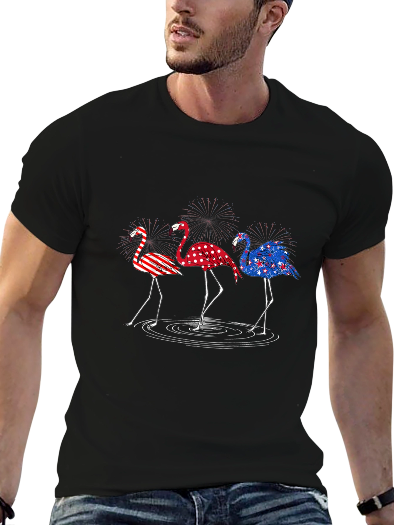 Patriotic Flamingo T-Shirt - USA Pride Tee