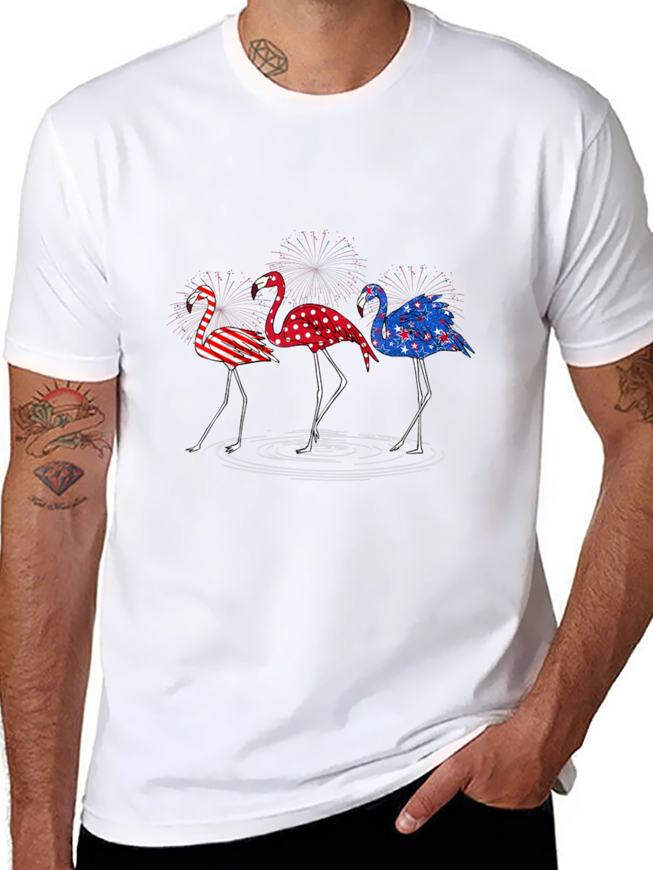 Patriotic Flamingo T-Shirt - USA Pride Tee