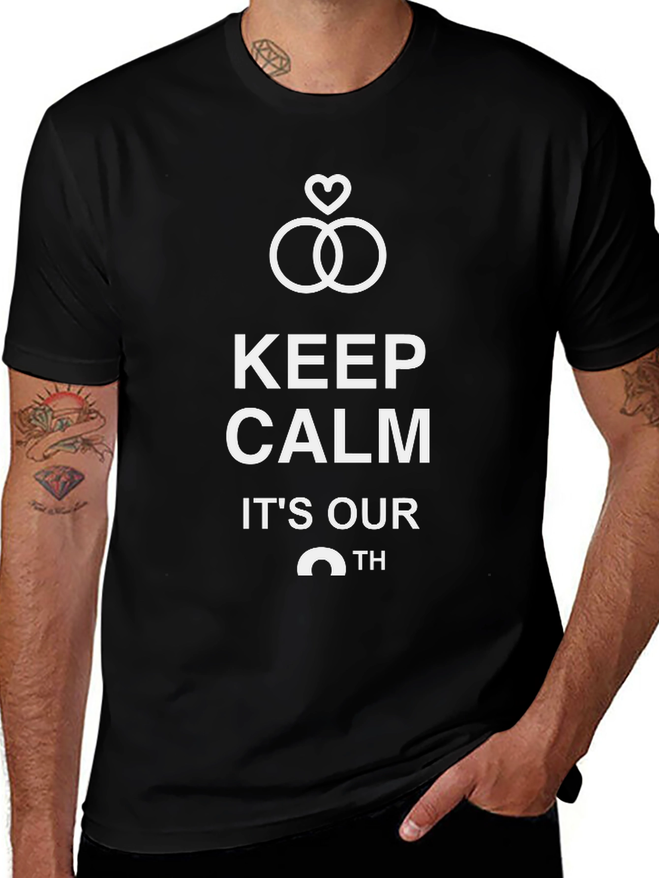 Keep Calm Anniversary Black T-Shirt