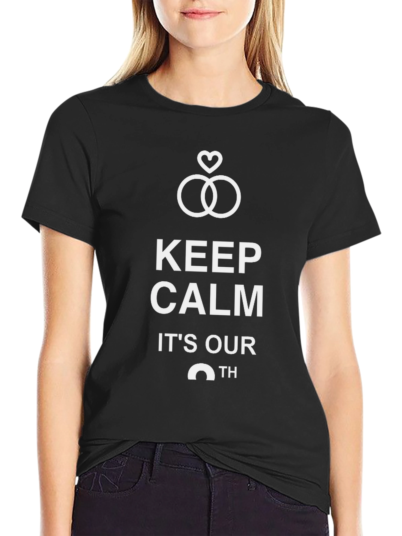 Keep Calm Anniversary Black T-Shirt