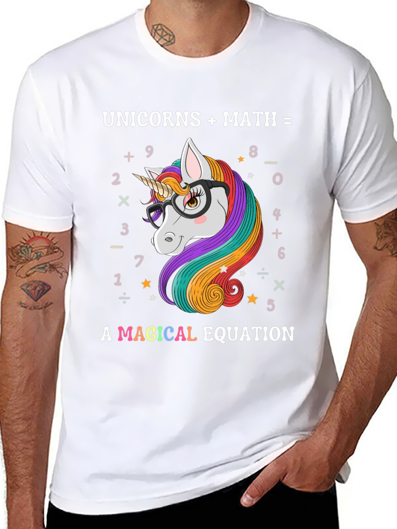 Unicorns Math Magical Equation T-Shirt