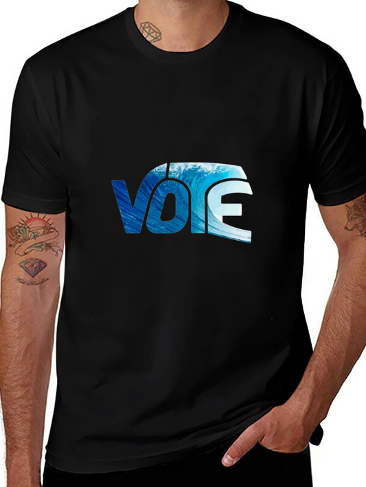 Vote Wave Graphic Black T-Shirt