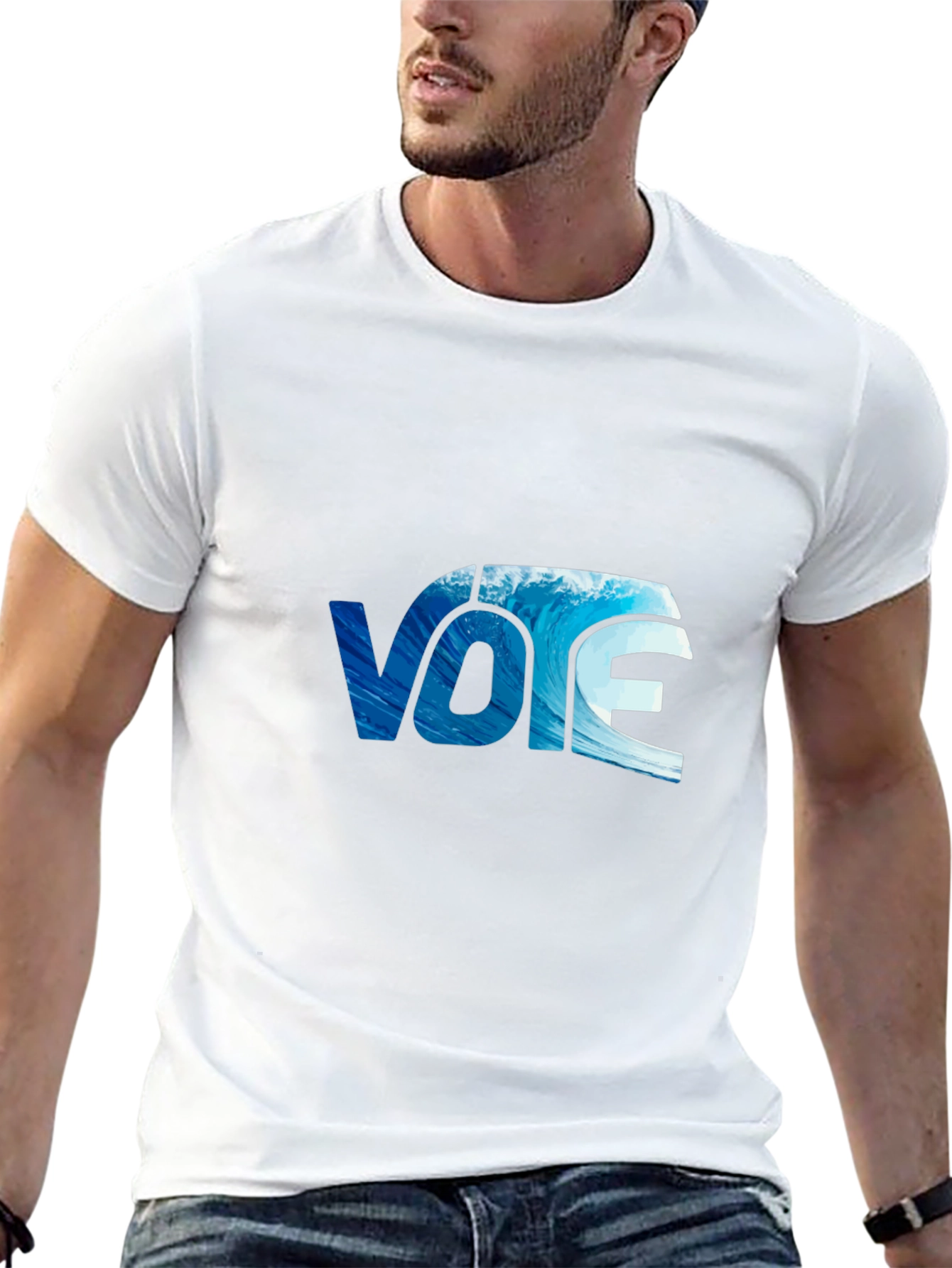 Vote Wave Graphic Black T-Shirt