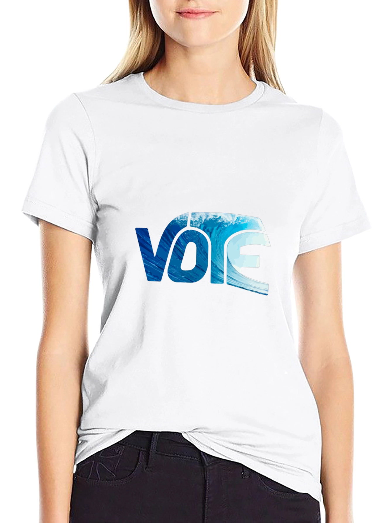 Vote Wave Graphic Black T-Shirt