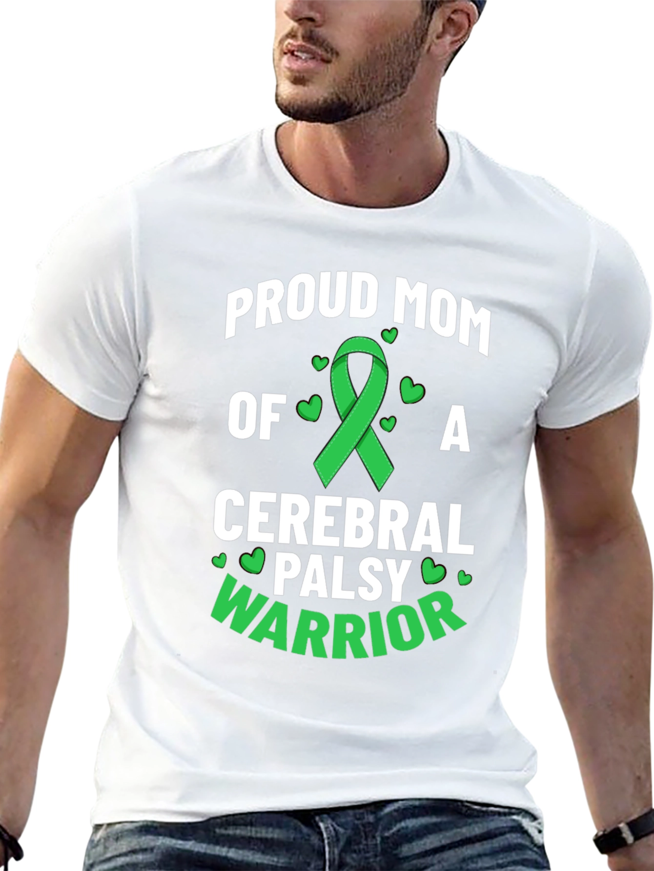 Proud Mom Cerebral Palsy Warrior Ribbon Graphic Tee